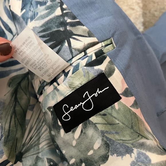 Sean John Light Blue Blazer Jacket 46 Long - Picture 7 of 8